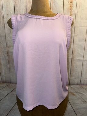 J. Crew Light Lavender Pleated-Trim Sleeveless Tank Top, business or casual 16